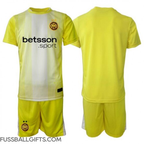 Inter Milan Torwart Fußballbekleidung Auswärtstrikot Kinder 2025-26 Kurzarm (+ kurze hosen)